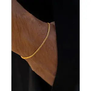 Minimalist Luxury Golden Cuban Chain Bracelet for Both Men and Women, with A Niche Design and Basic Style