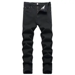 JUNBAOSS Men's Slim Fit Stretch Jeans Colored Skinny Jeans for Men, Distressed Straight Leg Casual Fashion Comfort Flex Waist Denim Pants, Menswear Classic Street Style Cotton Fabric Jean Natural Hipster Personalized Stylish Streetwear Jeans with Pockets