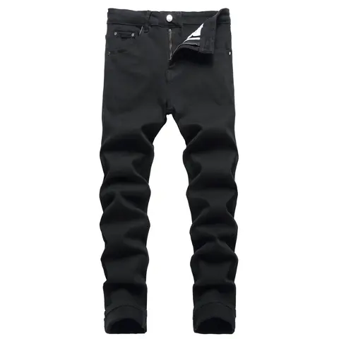 JUNBAOSS Men's Slim Fit Stretch Jeans Colored Skinny Jeans for Men, Distressed Straight Leg Casual Fashion Comfort Flex Waist Denim Pants, Menswear Classic Street Style Cotton Fabric Jean Natural Hipster Personalized Stylish Streetwear Jeans with Pockets