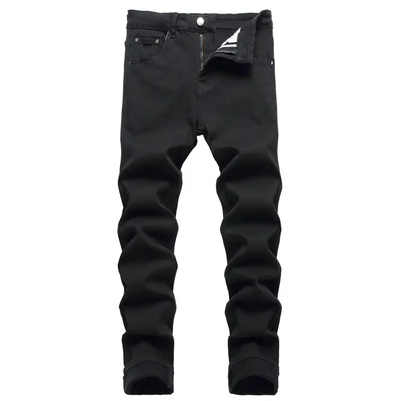 JUNBAOSS Men's Slim Fit Stretch Jeans Colored Skinny Jeans for Men, Distressed Straight Leg Casual Fashion Comfort Flex Waist Denim Pants, Menswear Classic Street Style Cotton Fabric Jean Natural Hipster Personalized Stylish Streetwear Jeans with Pockets