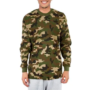 Pro Club Men's Heavyweight Cotton Long Sleeve Thermal Shirt - Green Camo - Medium
