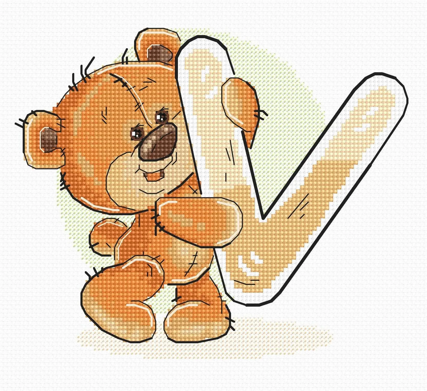 Letter V Alphabet Counted Cross-Stitch Kit by Luca-S B1223l