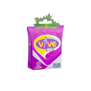 Vive Más 2 Cajitas de 3 Und cada una Sabor Uva Gum Snack bubble Gum Bubblegum Sweet Sour Chewy Strawberry