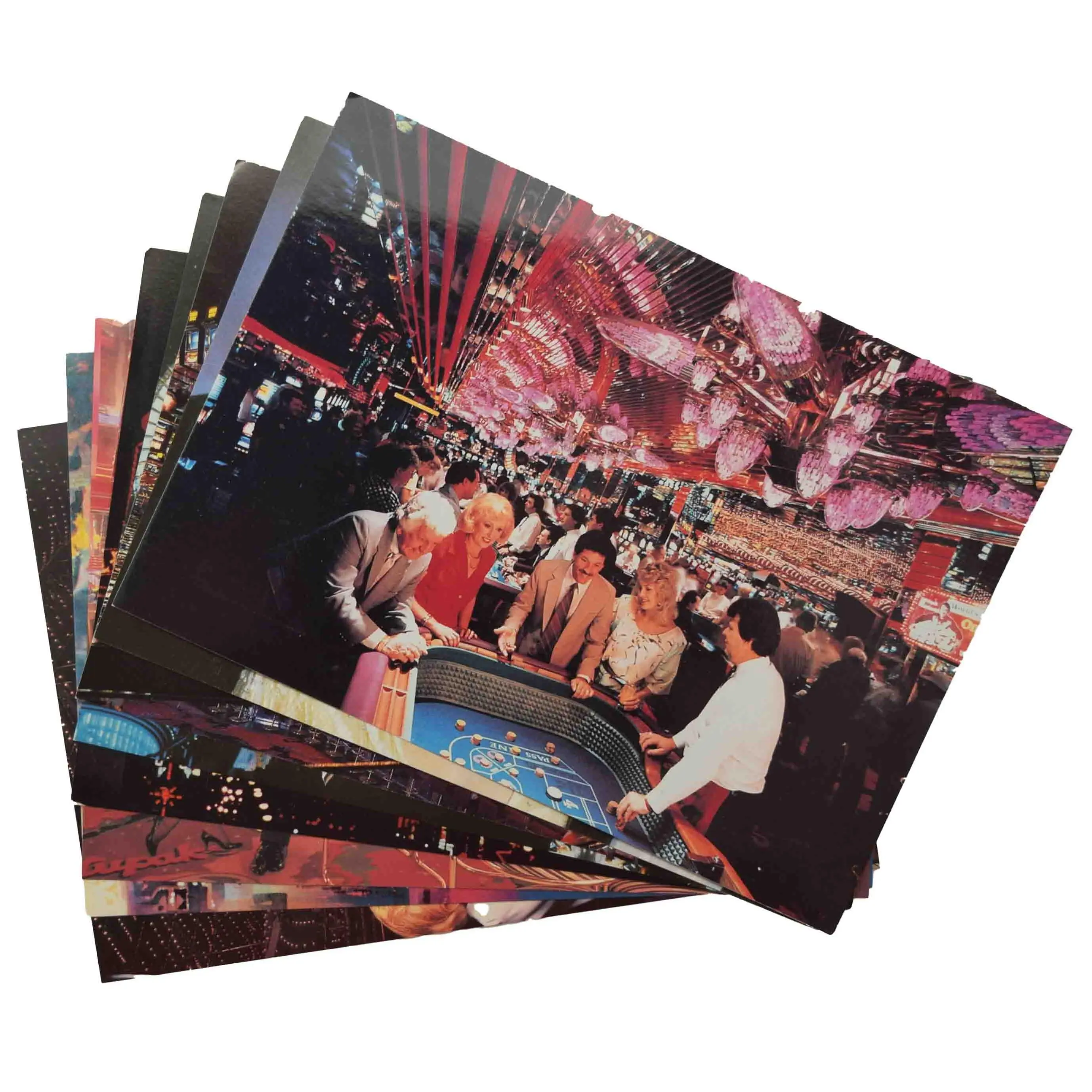 Vegas World Casino Set of 8 Different Postcards
