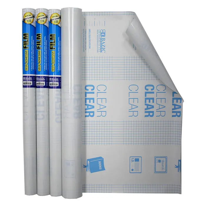 BAZIC 18" X 1.5 Yard Clear Self Adhesive Book Cover (1 Roll)