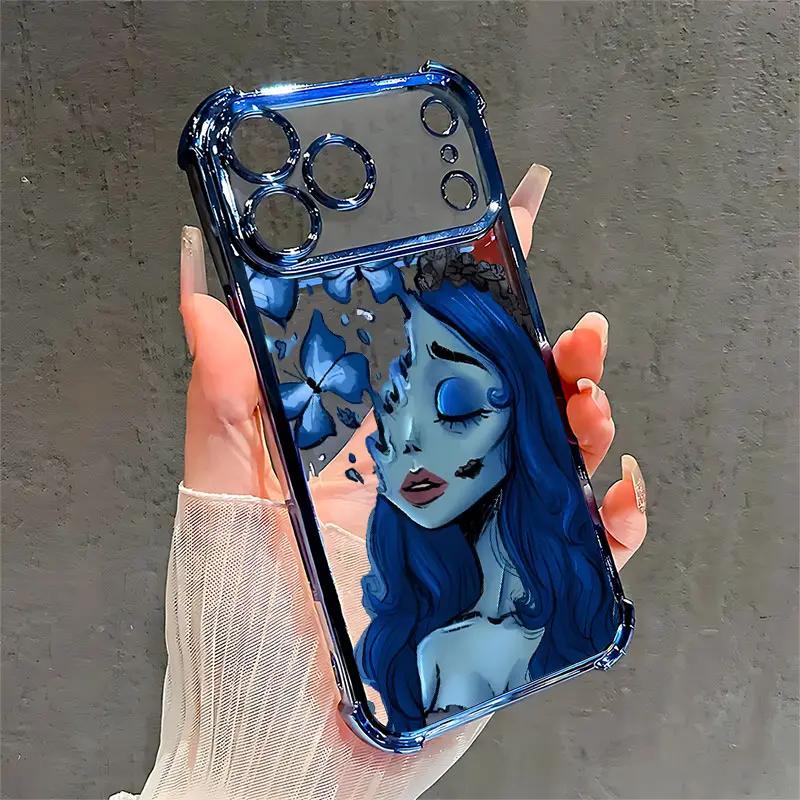 Character Butterfly Four Corner Airbag Anti-Collision Electroplated Soft&Flexible TPU Silicone Phone Case For iPhone 17 Pro Max AIR 16 15 14 13 12 11 Plus XSMAX Cases Durable|Shockproof|Full Camera Protection|Gift For Men Women summerwins
