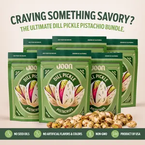 Joon Dill Pickle Pistachios In Shell 6-Pack, Real Dill & Lime Gourmet California Pistachios, 4.5 oz Each, Tangy Protein Crunchy Snack, No Seed Oils