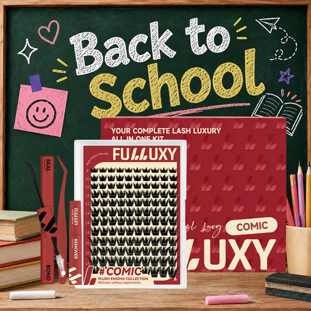 Comic | Fulluxy Plush Enigma Collection DIY False Eyelashes for Dense Full Glam Look | Ultra-Dense Wispy Cluster Lashes with Soft Volume | Waterproof, Long-Lasting, Lightweight | Beginner-Friendly DIY Lash Extensions