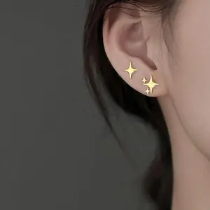 Tasiso 14K Gold Plated Sterling Silver Post Star Earrings | Hypoallergenic Small Stud Earrings for Women Teen Girls kendrascottnecklacepickleball invisiblehoopearringsdti earstack ryukearrings sensitiveskin earring black  earrings