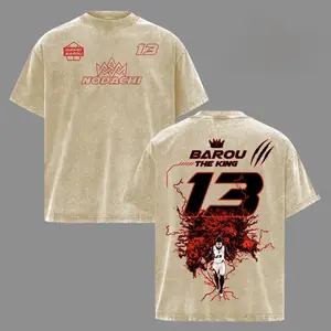 Shoei Barou Anime Shirt, Blue Lock Soccer Streetwear, Barou The King Design, Dark Sports Anime Aesthetic, Egoist Striker Graphic Tee, Manga Style Football Art, King Number 13 Theme, Vintage Washed Oversized T-Shirt