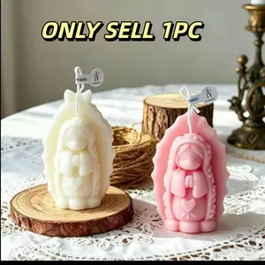 Handmade Guadalupe Aromatherapy Candle Ornament, 2.76x1.73 Inches, 34g Weight, Unique Design, Perfect Gift Idea, Decorative Candle Holder