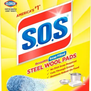 S.O.S-10002 , Steel Wool Soap Pads, 10 Ct