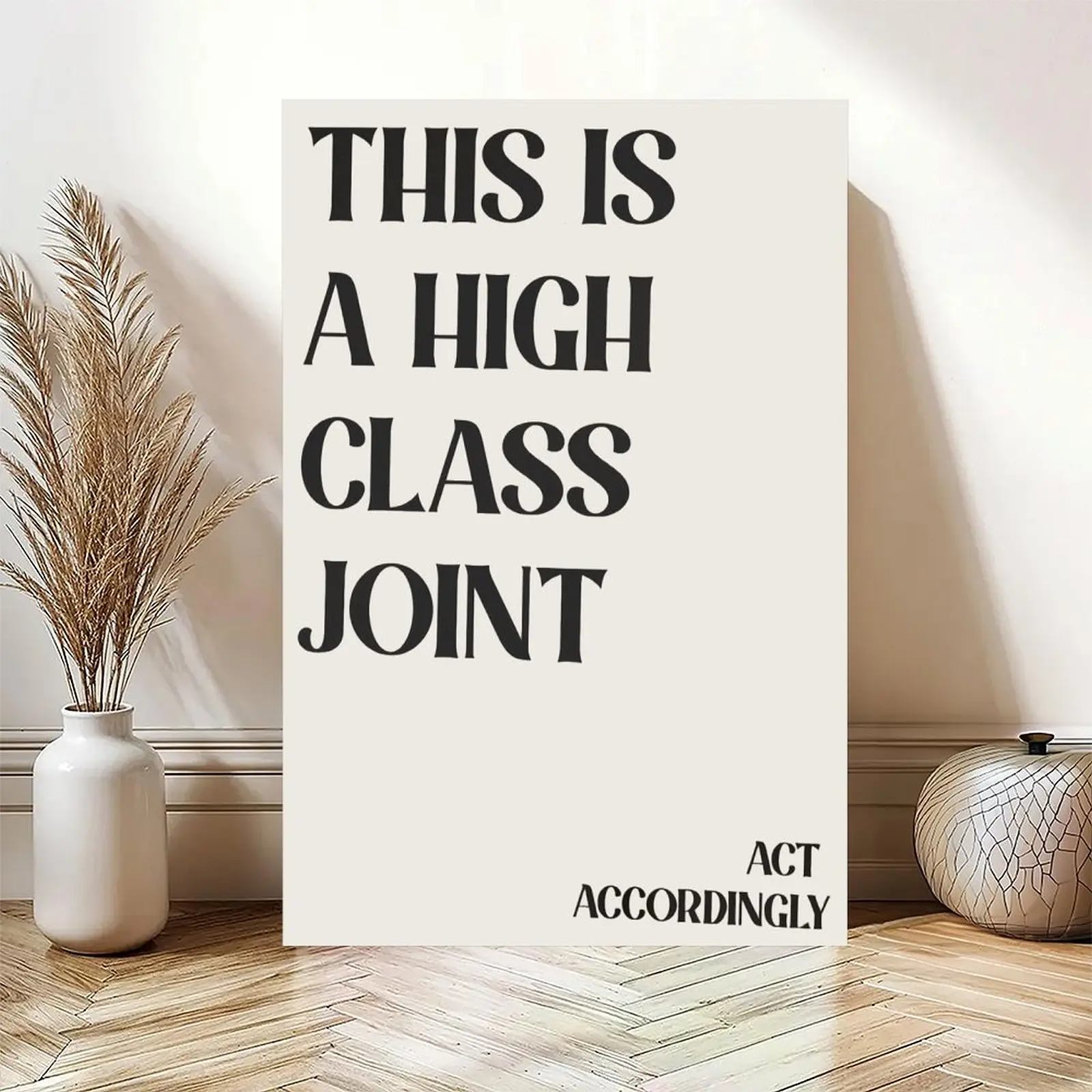 Plaid Joint Print Frame-Style Wall Art - Home Decor Products, Modern Design, Funny Quote Decoration for Bedroom, Neutral Cute Mother’s Day Gift for Living Room