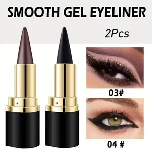2pcs eyeliner and eyeshadow set, Eye makeup products, with a matte finish, in black and brown shades, long-lasting, easy to glide on, perfect for cat eyes and smoky looks, ideal for Halloween and everyday eye makeup, Valentine's Day gifts, Cosmetic