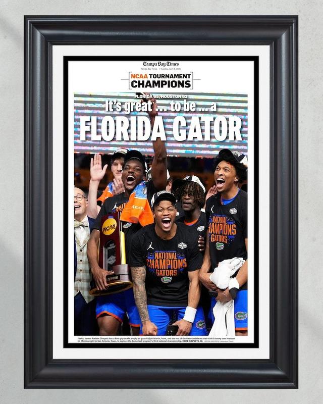 [Sale up to 30%] + [FREE SHIP]+ [NO FRAME] 2025 Florida Gators College Basketball Champions Newspaper Poster Decor Photo