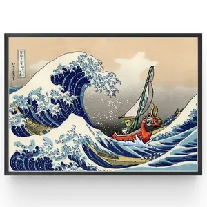 Legend of Zelda Windwaker The Great Wave off Kanagawa Poster Altered Art Video Games Bedroom Wall Ideas Birthday Gifts under 20