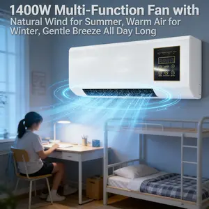 All-Season Wall Mount  Fan,  Gentle Natural Breeze & 1400W Fast Warmth, Family-Safe Daily Essential