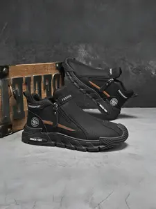 Men's High-Top Casual Sneakers | Fashion Versatile Lifestyle Shoes | Durable Urban Streetwear Walking Shoes