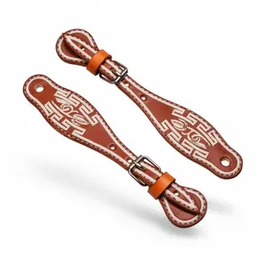 Chedron Charro Bordado Espuelas Correones | Embroidered Leather Spur Straps