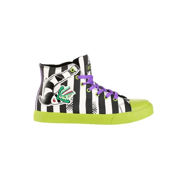Beetlejuice Black and White Striped Unisex Sneakers