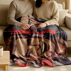 1 piece Homelander vs. Billy Showdown in "The Boys" themed flannel blanket - Flannel blanket with modern design, suitable for sofas and beds, all-season use, super soft and comfortable, digitally printed pattern, 100% polyester material, machine