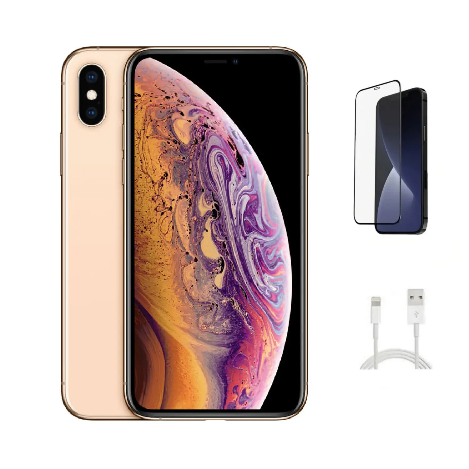 Refurbished iPhone XS Max (Fully Unlocked)-Excellent Condition with Pre-Installed Tempered Glass & 1 Year Warranty
