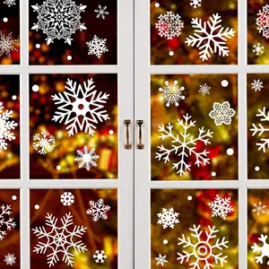 284 Pcs Christmas Window Christmas Window Stickers Snowflake Window Decals for Christmas Decorations Decorations Ornaments Party Supplies 9 Sheets