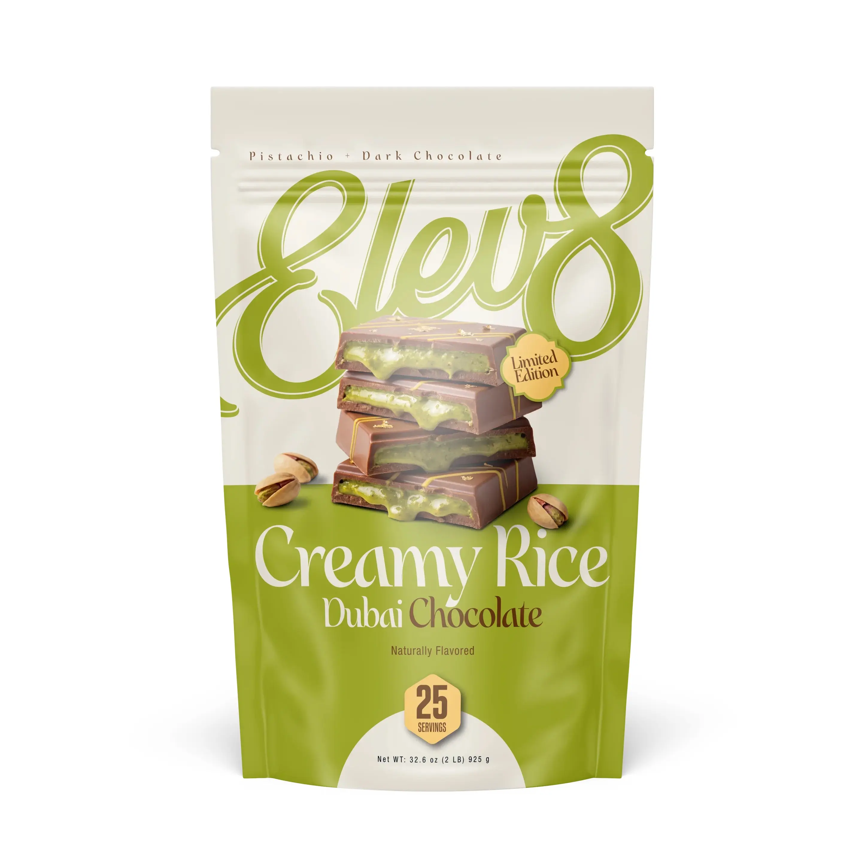 Elev8 Creamy Rice Dubai Chocolate Limited Edition - Pistachio + Dark Chocolate Flavor, 925 g (25 Servings) Supplement Fitness