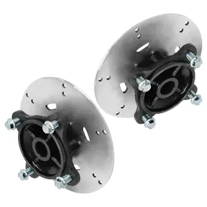 Suisuitong 4-Stud Wheel Axle Hubs & Disc Brake Rotors Go Kart 4WD Kit – 23T Spline, Stainless Steel Rotors for Four-Wheel Drive ATV UTV Golf Cart Quad Buggy Dune Moped 4 Wheeler Drift Trike Karting