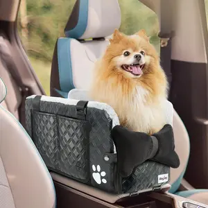 Wagjoy Plush Dog Car Seat for Small Pets, Convertible Handbag, Supports Up to 12lbs, with Cool Heat Pad