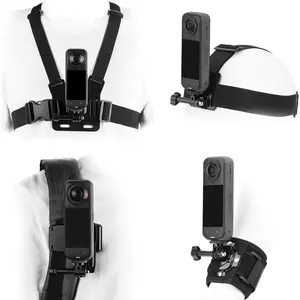 Accessories Kit for Insta 360 X5 X4 Air, Chest Mount  Strap Harness Backpack Clip Holder Wrist Strap, 360?Rotating Adapter + Quick Release for   X5 X4 X3 X Camera Accessory Bundle