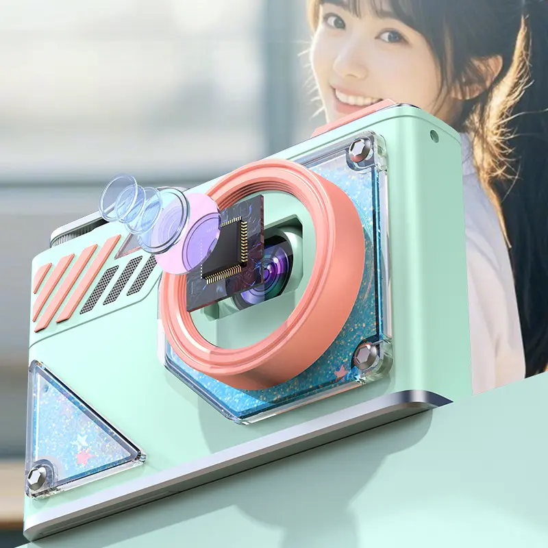 Quicksand Style CCD Digital Camera - Compact, Portable, Lightweight, High-Def HD Video Recording, Retro Beauty Mode for Students' Campus & Daily Use