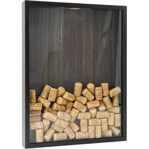 Travel Shadow Box Black 12x16 Top Loading Display Case Frame with Slot, Movie Travel Sporting Events Concert Ticket Stubs Drink  Caps Memory Keepsake Box