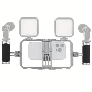 Universal Phone Cage, Smartphone Video Rig Kit with Handels, Handheld Filmmaking Stabilizer for Vlogging And Videography Compatiable with Most for iphone Android Phones