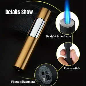 Mini Lighter Features A Windproof Design, A Blue Flame, And Is Adjustable. It's The Perfect Gift For Your Boyfriend