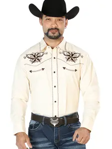 El General Embroidery Western Shirt Beige/Black 126684
