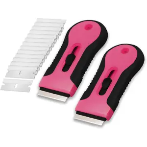 - Razor  Scraper Tool, 2 Pack, 30 Extra Stainless Steel , Anti-Slip  Handle Design, Razor Scraper Set for Cleaning Window, , Oven, Glass, Stove