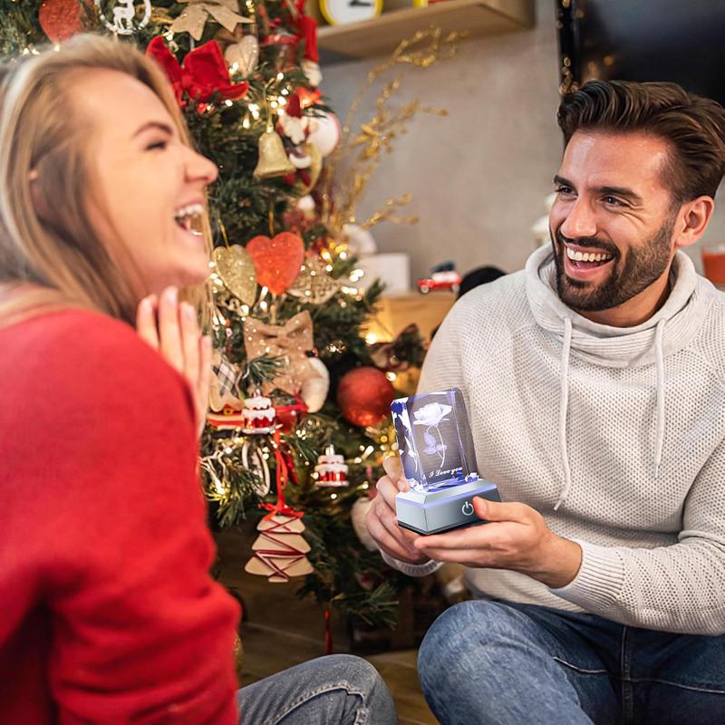 3D Rose Multicolor Crystal Gifts- I Love You ,Perfect Valentines Gift Ideas for Her My Girlfriend Wife Mom - Unique Anniversary Birthday Presents gifts boyfriend,gifts for boyfriend,valentines gift for bf,valentine's day decor