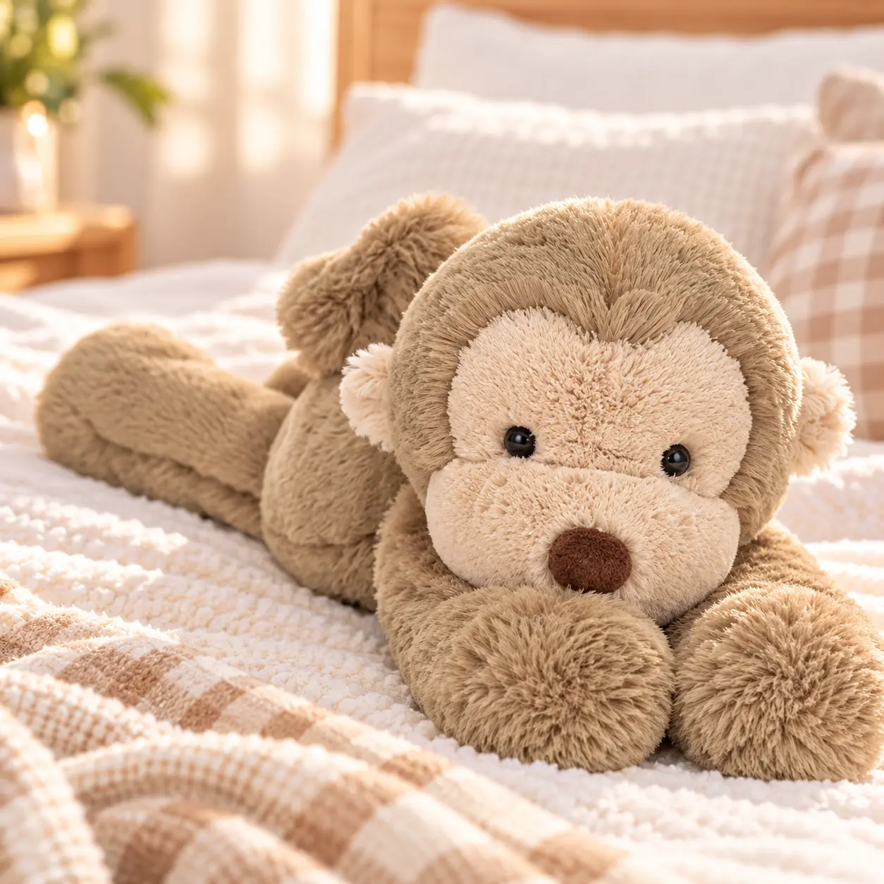 Jellycat Monkey Plush – Cute Soft Brown Stuffed Monkey, Floppy Cuddly Companion for Kids & Plush Lovers
