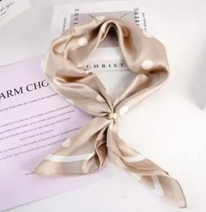 Polka Dot Silky Bandana Square Neck Scarf