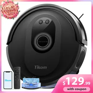 Tikom Robot Vacuum and Mop Combo, Robot Vacuum Cleaner with Powerful Suction, Super Thin, Self-Charging Robotic Vacuum Cleaner for Carpet, Pet Hair, Hard Floors, APP & Remote Control, G8000 Max