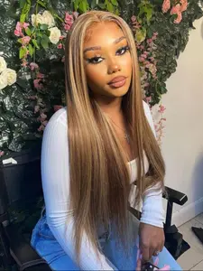 28 Inch Long Straight Wigs for Women, Gorgeous Fluffy Wigs without Bangs, Heat Resistant Fiber, Synthetic Lace Front Wigs for Party, Daily Use