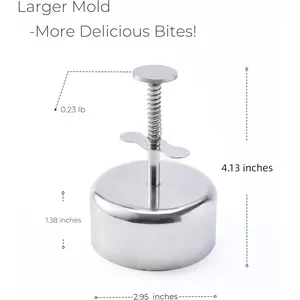 Filipino 304 Stainless Steel Cookie Press with Spring Handle, Large Heavy-Duty Pastry Molder for Baking Ensaymada, Mooncakes and Shortbread, Easy Release & Durable
