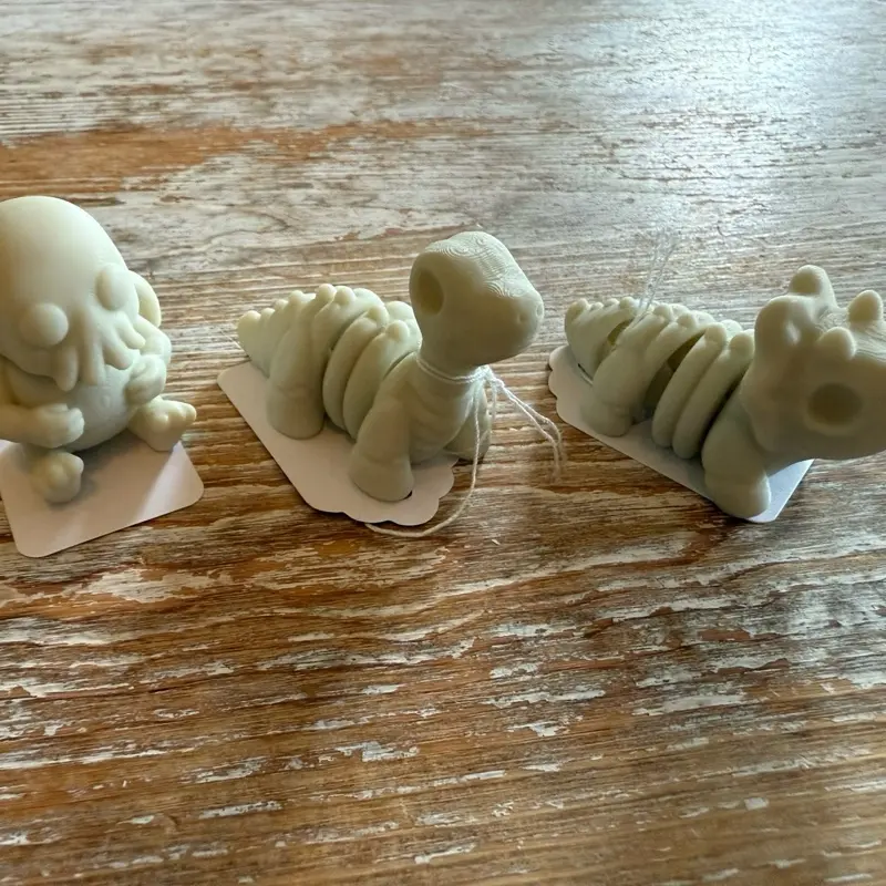 2 Inch 3D Decorative Skeleton Dino and Cthulhu - Unique Design Figurines on Display
