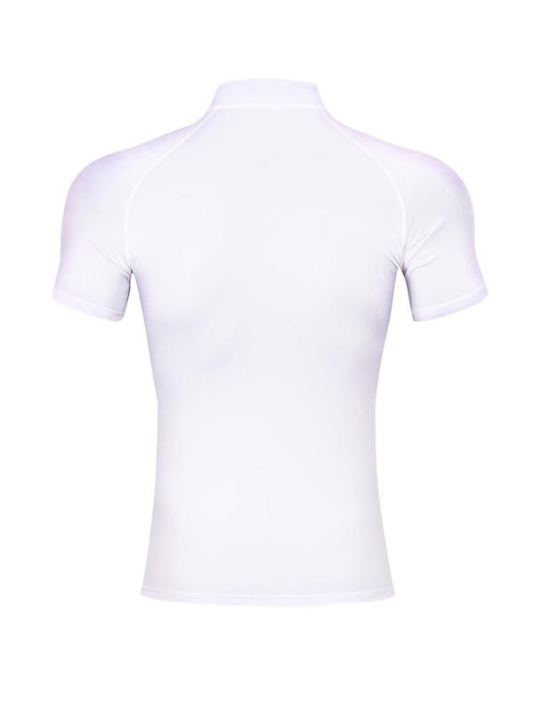 2 Pack Men’s Mock Turtleneck Compression Shirts Short Sleeve, Moisture Wicking Tights Base Layer Undershirt Sports T-Shirt, Gym Running Athletic Muscle Shirts Workout Tops, Compression Sportswear