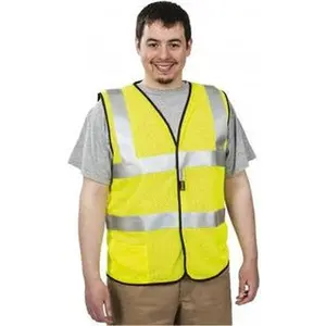 OccuNomix Size 3XL Flame Resistant/Retardant Yellow Solid General Purpose High Visibility Vest 52 to 54" Chest, Modacrylic/Aramid Blend, Hook & Loop Closure, 1 Pocket, ANSI 107-2015, ASTM F1506, ATPV=5.1 cal/cm² LUX-SSFGCFR-Y3X