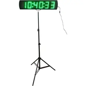 AZOOU Giant 5-inch LED Race Timing Clock Timer with Tripod for Semi-Outdoor/Outdoor Running Events Green Color