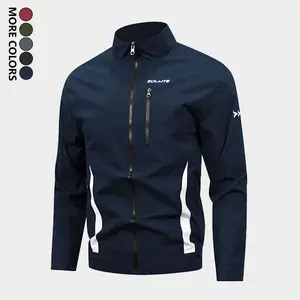 Men's Lightweight Windproof Jacket - High-Quality Outdoor Hiking Coat with Zipper Pockets and Stand Collar Design Perfect for Hiking, Fitness, Work, Travel - Machine Washable Polyester Fiber Autumn and Winter Edition