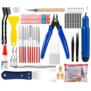 52 count  Printer Tool Kit Includes a Scraper, Nozzle Cleaning , deburring Tool, File, Wire Cutters, and Brushes Maintenance kit for  FDM/SLA  Printing DIY Model Enthusiasts