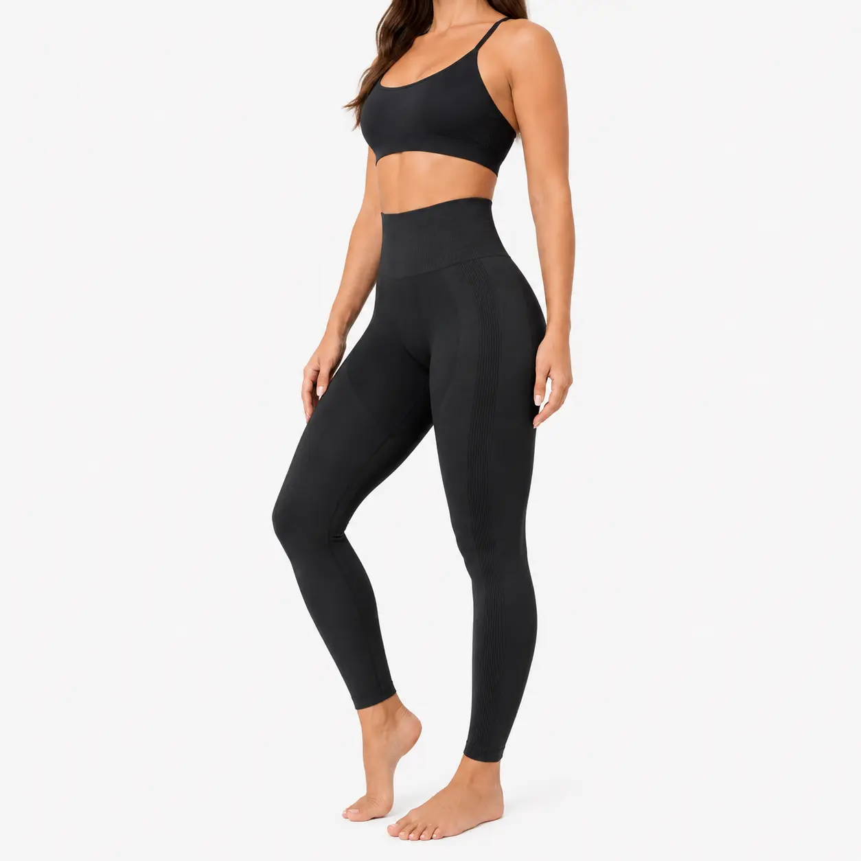 AURELLE Women's Seamless High-Waist Sculpting Leggings – 4-Way Stretch & Tummy Support